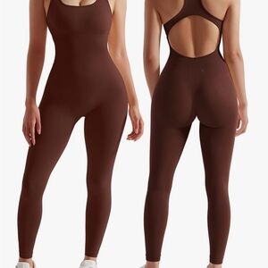 Brown Sleeveless Jumpsuit